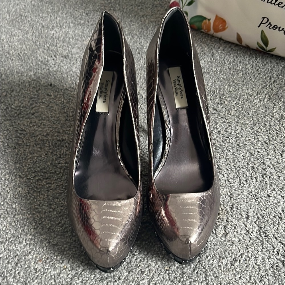 Sam Edelman Women's Metallic Snake Print Heels
